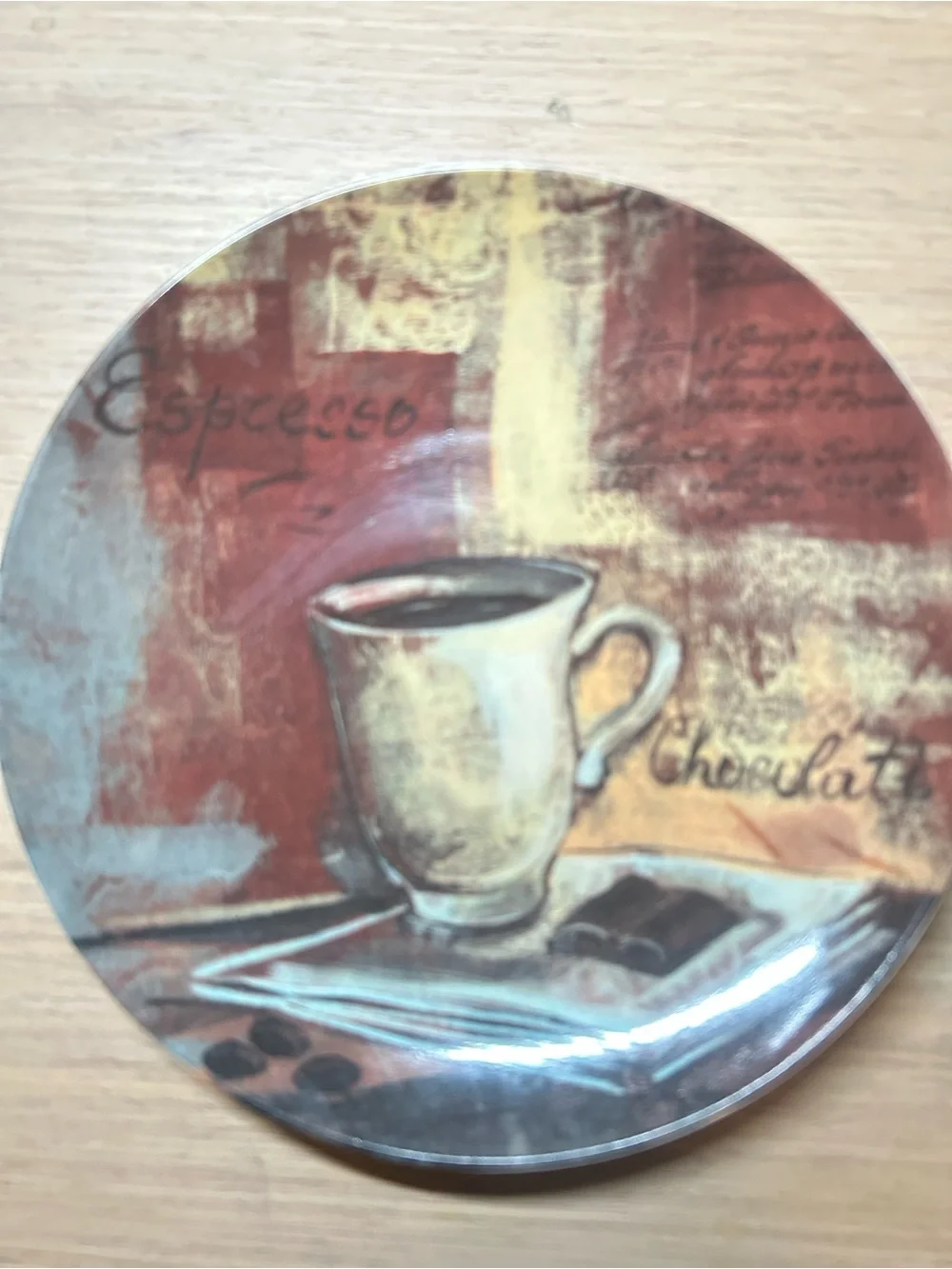 Coffee Dessert Plates - Set of 4 (Multicolor Brown/Orange)
